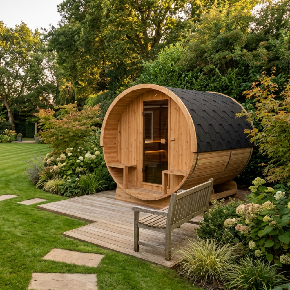 Hekla Traditional Barrel 250 Outdoor Sauna For Sale